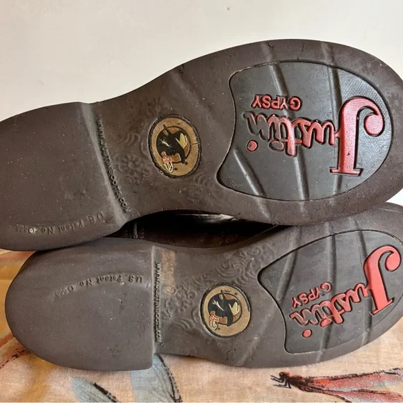 Justin Boots Gypsy Pink Camo Aged Bark Leather/Canvas - Picture 5 of 6